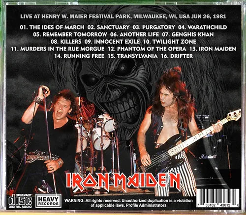 Iron Maiden - Summerfest Milwaukee 1981 CD