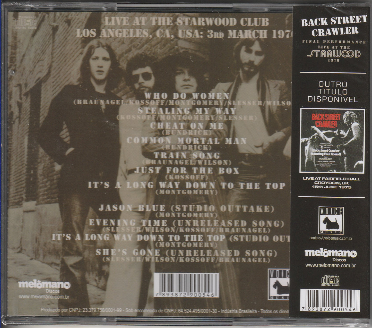 Back Street Crawley - Starwood Club 1976 CD (Kossof)