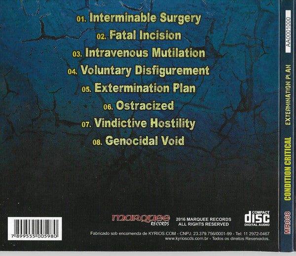 Condition Critical - Extermination Plan - CD