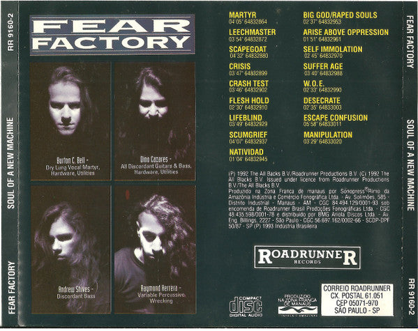 Fear Factory - Soul Of A New Machine - CD