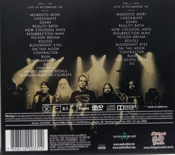 Lamb Of God - Live In Richmond, VA - CD + DVD