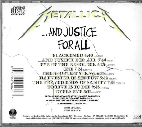 Metallica - ...And Justice For All - CD