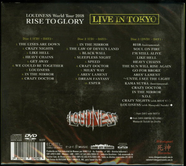 Loudness - Loudness World Tour 2018 Rise To Glory Live In Tokyo - 2xCD + DVD