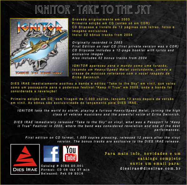 Ignitor - Take To The Sky - CD