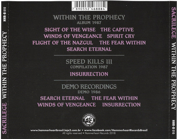 Sacrilege - Within The Prophecy - CD
