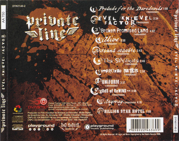 Private Line - Evel Knievel Factor - CD