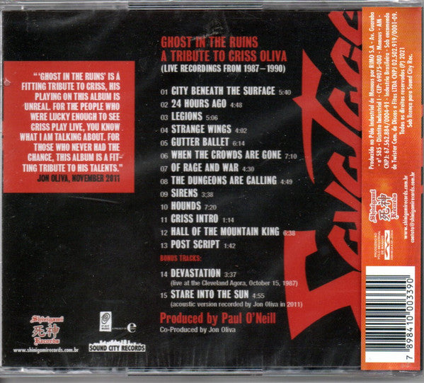 Savatage - Ghost In The Ruins - A Tribute To Criss Oliva - CD