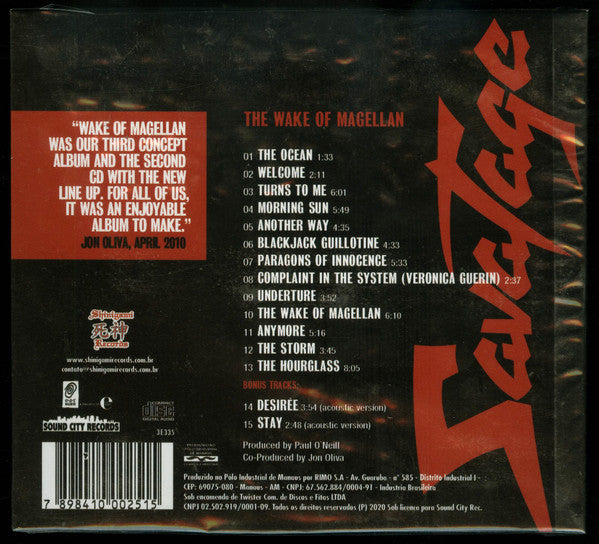 Savatage - The Wake Of Magellan - CD