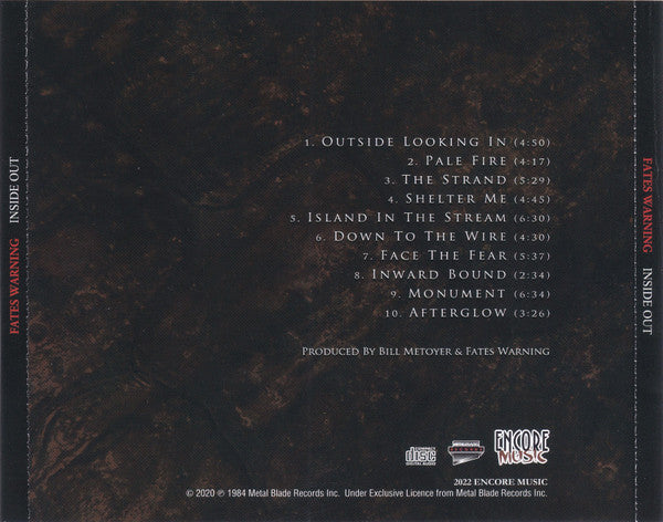 Fates Warning - Inside Out - CD