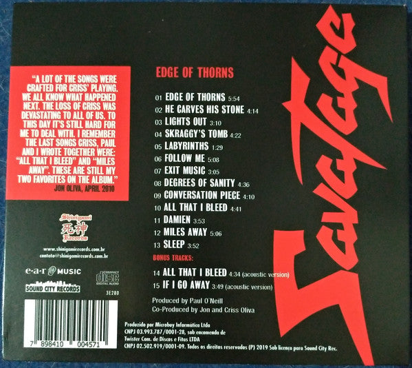 Savatage - Edge Of Thorns - CD