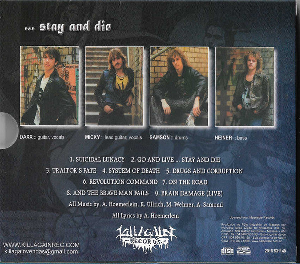 Vendetta - Go And Live......Stay And Die - CD