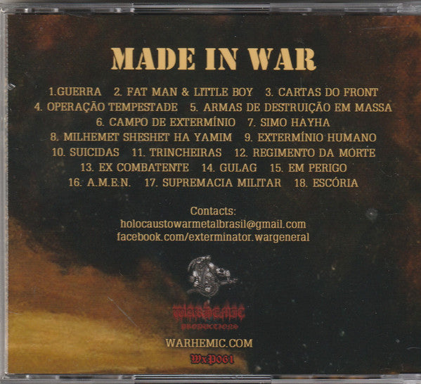 Holocausto War Metal - Made In War - CD