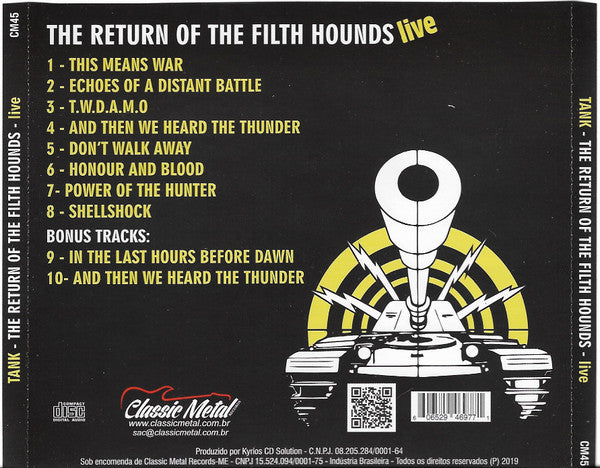 Tank - The Return Of The Filth Hounds - Live - CD