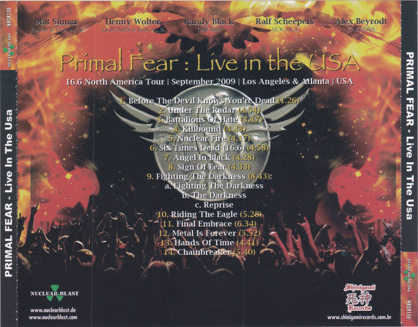 Primal Fear - Live In The USA - CD
