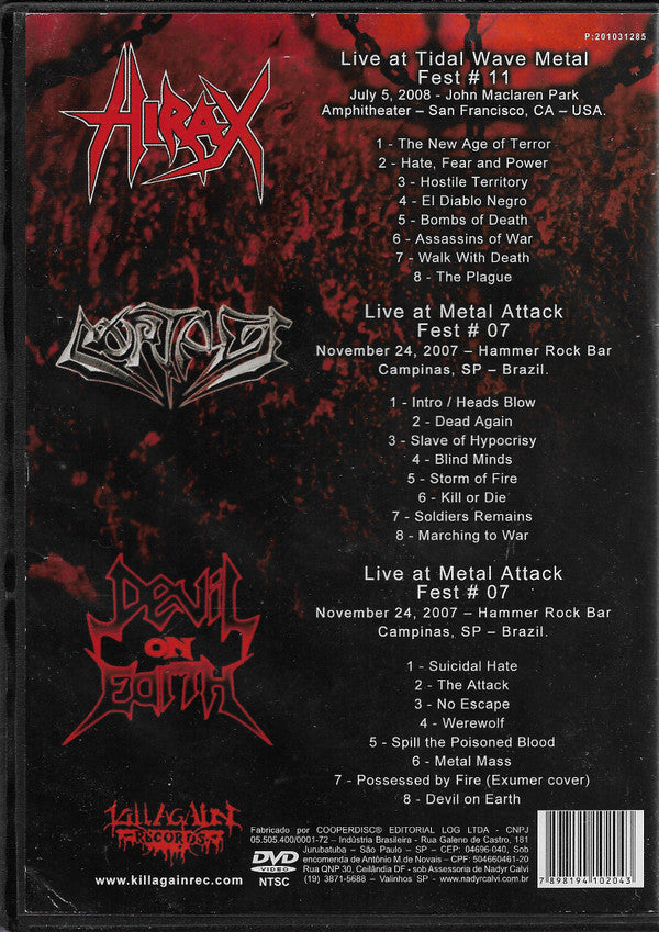 Hirax, Mortage, Devil On Earth - Just Kill And Kill Again !!! - DVD