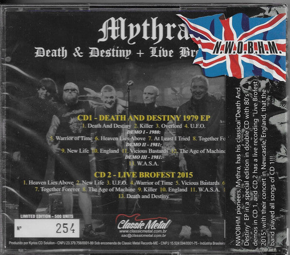 Mythra - Death And Destiny & Live Brofest 2015 (1979-2015) - 2xCD