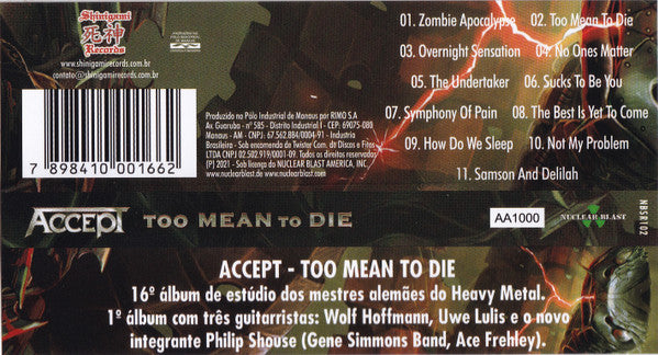 Accept – Too Mean To Die CD