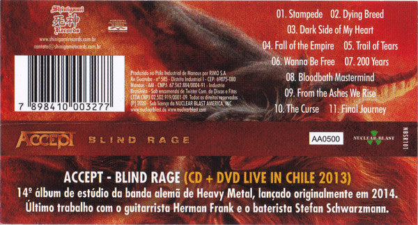 Accept – Blind Rage CD / DVD
