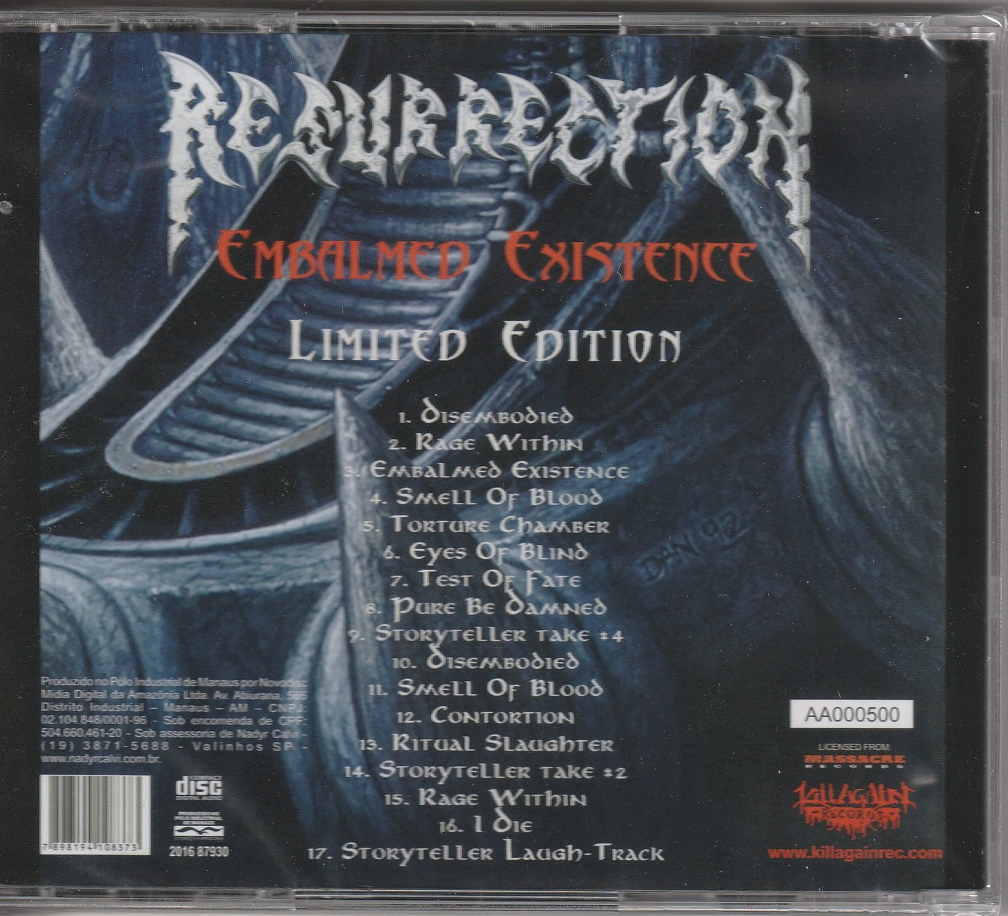 RESURRECTION - Embalmed Existence CD