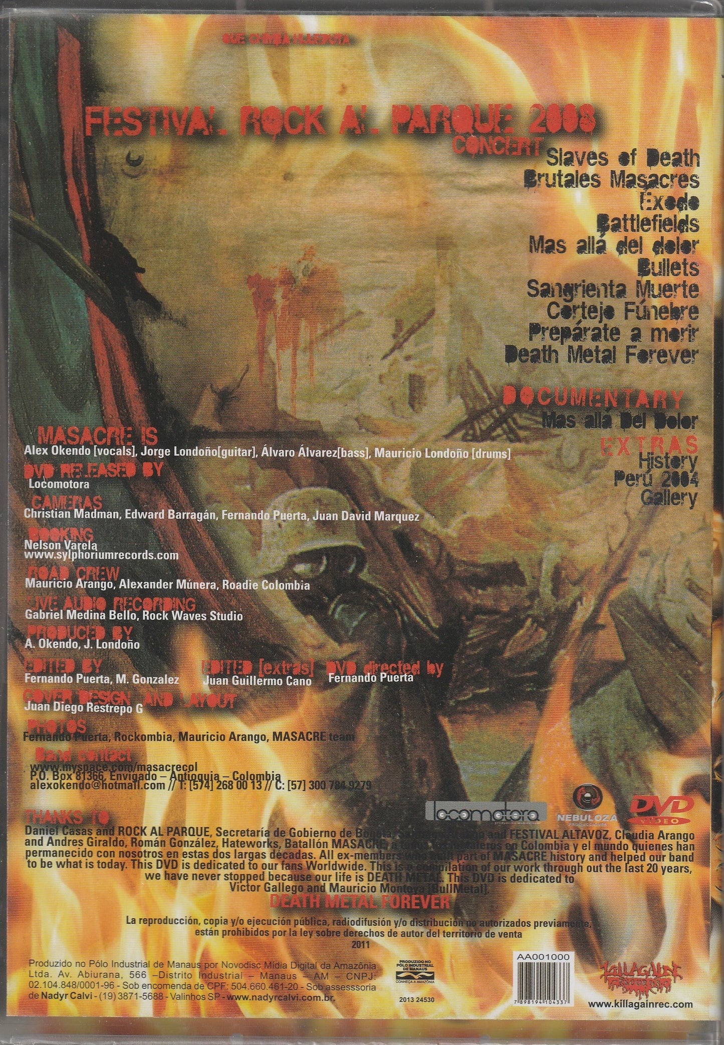 Masacre - 20 Years Of Death DVD