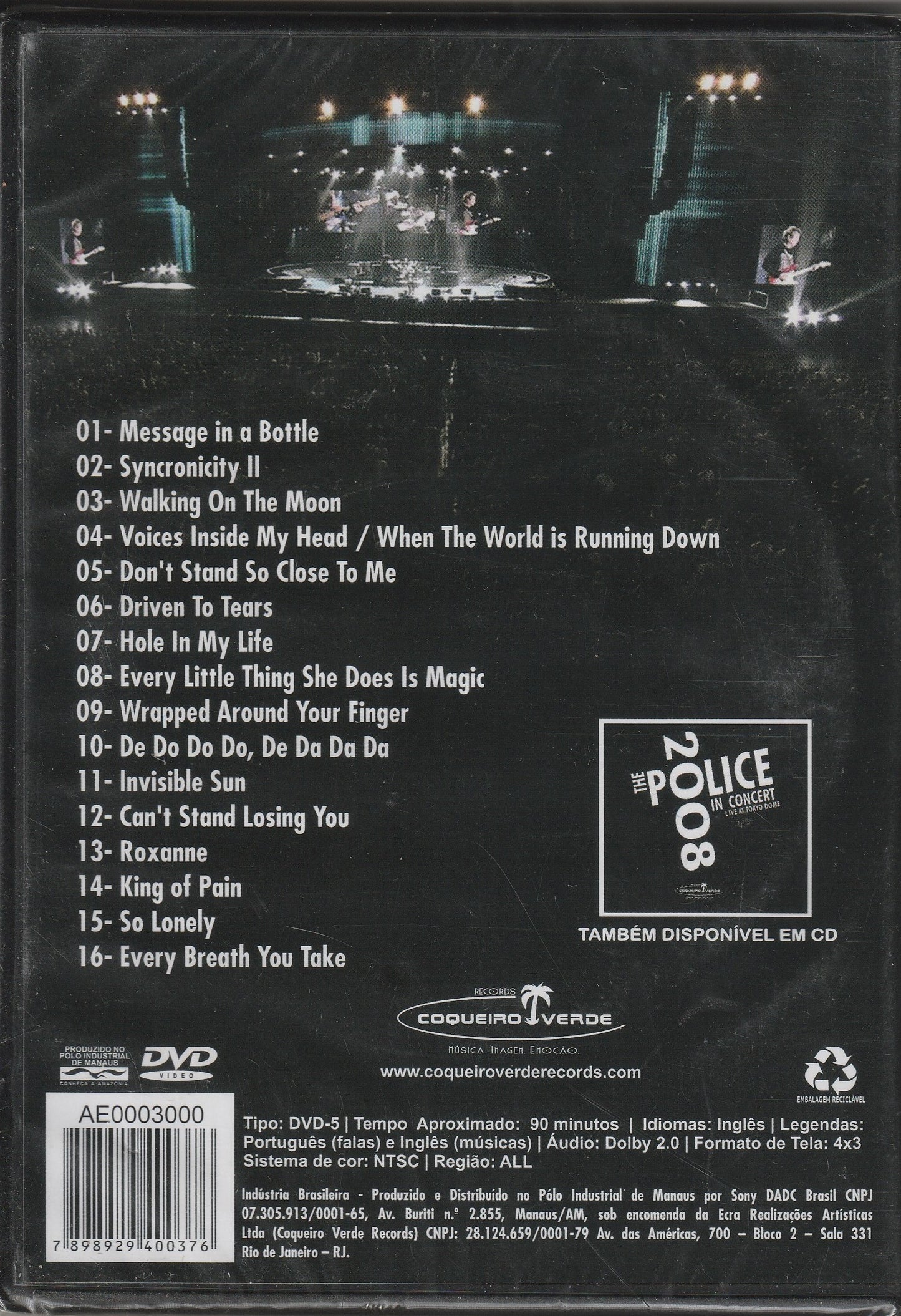 The Police - In Concert 2008 Live At Tokio Dome DVD