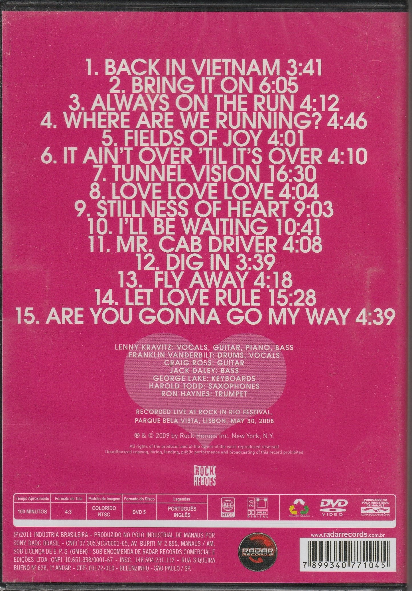 Lenny Kravitz – Love Love Love: Live In Lisbon DVD