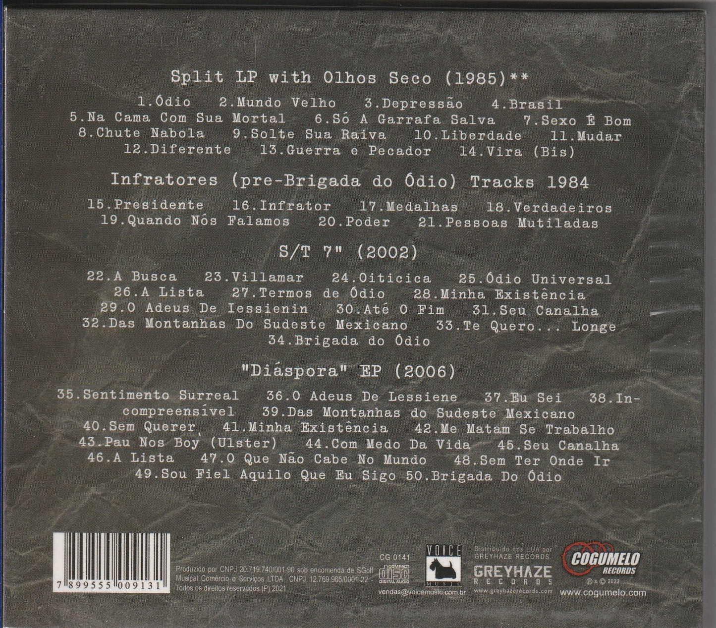 Brigada Do Ódio – Diáspora CD