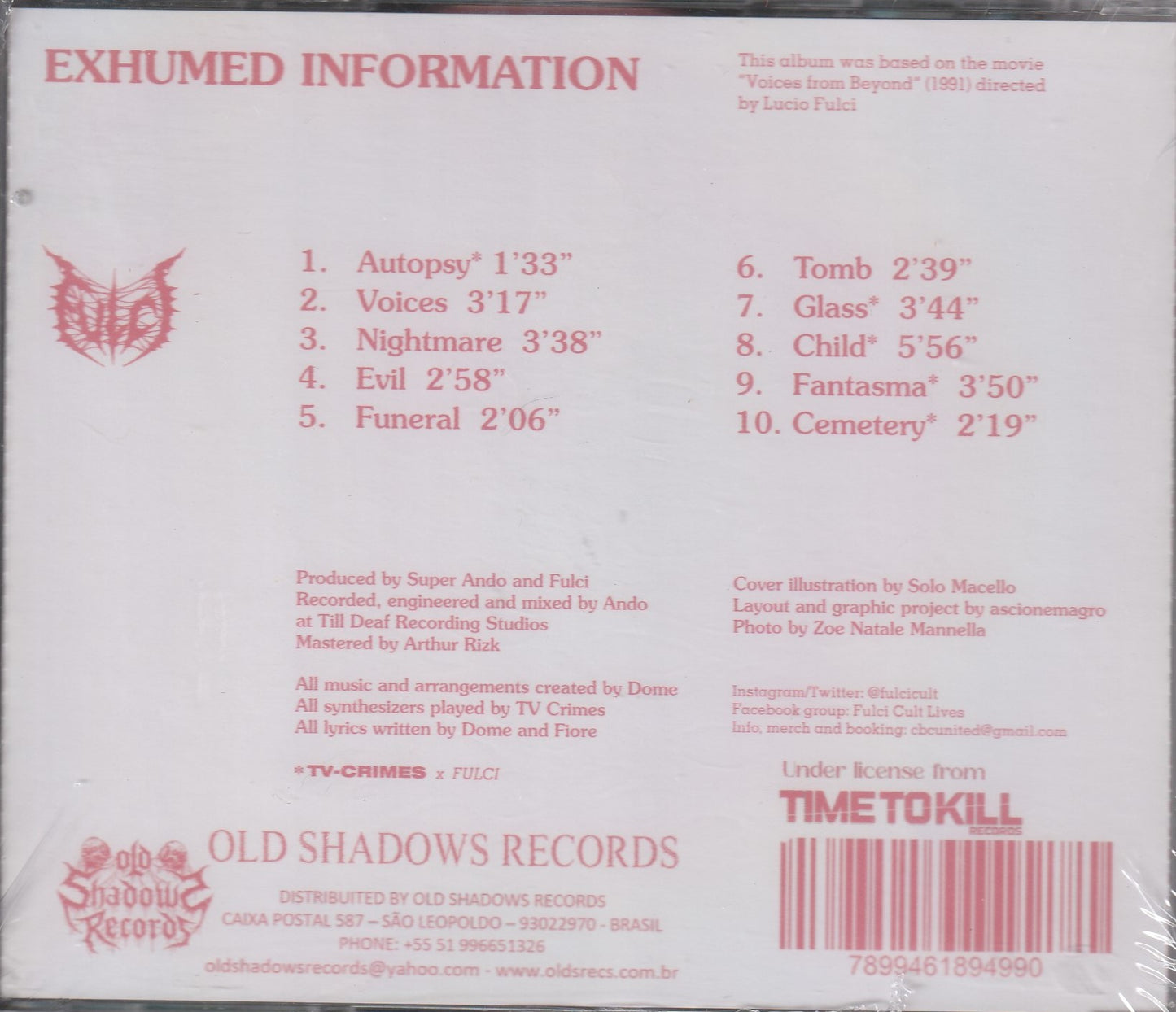 Fulci - Exhumed Information CD
