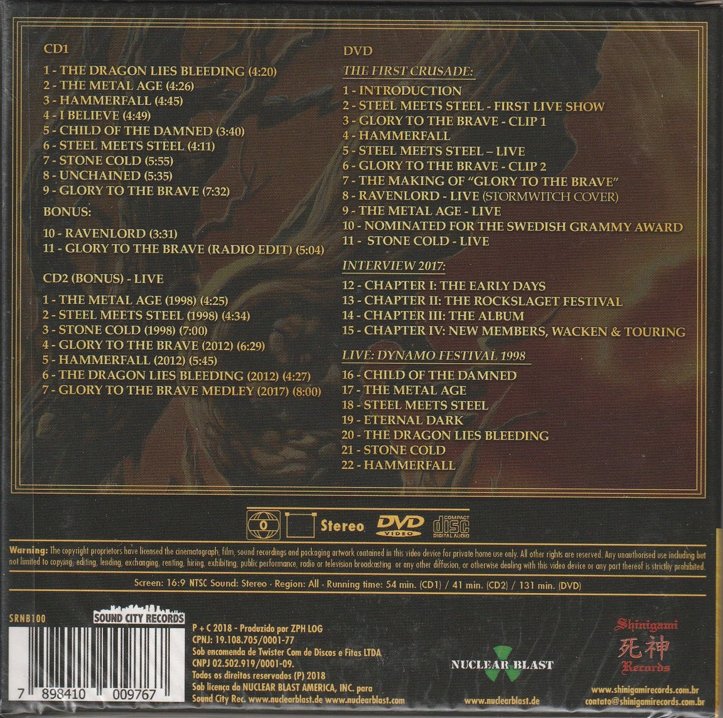 HammerFall - Glory To The Brave 2xCD/DVD