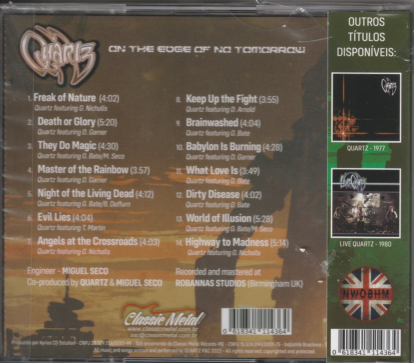 Quartz - On The Edge Of No Tomorrow CD