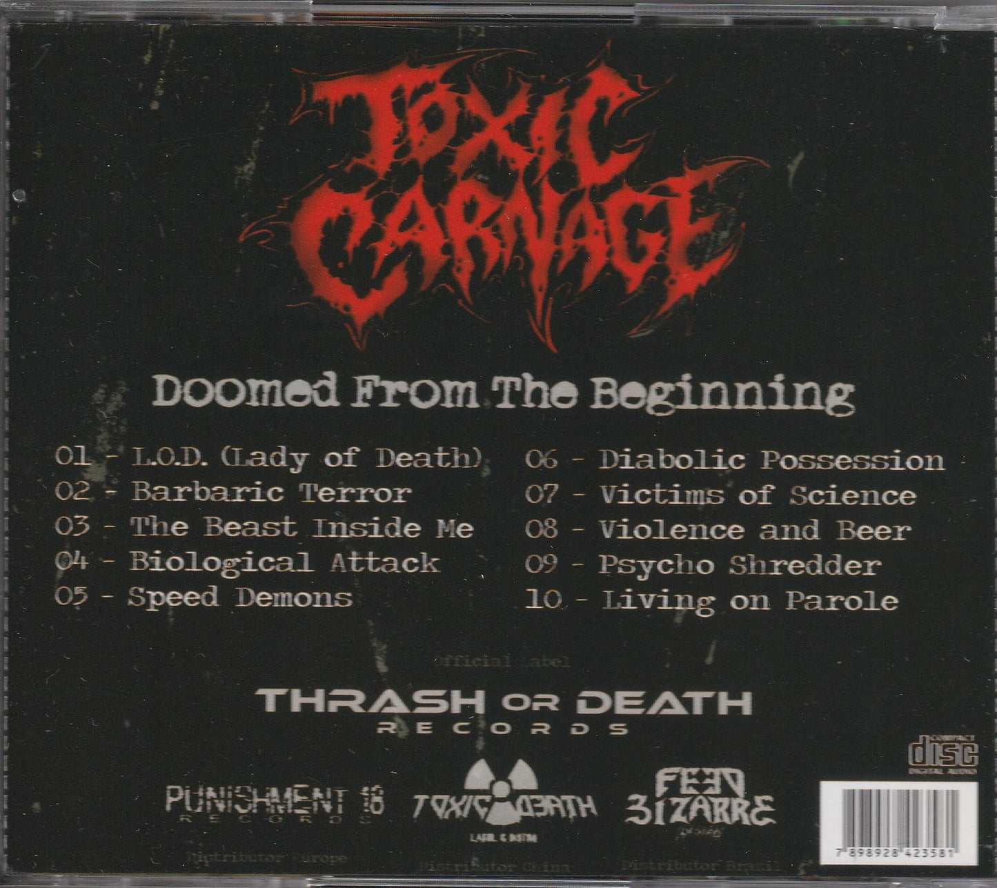 Toxic Carnage - Doomed From The Beginning CD