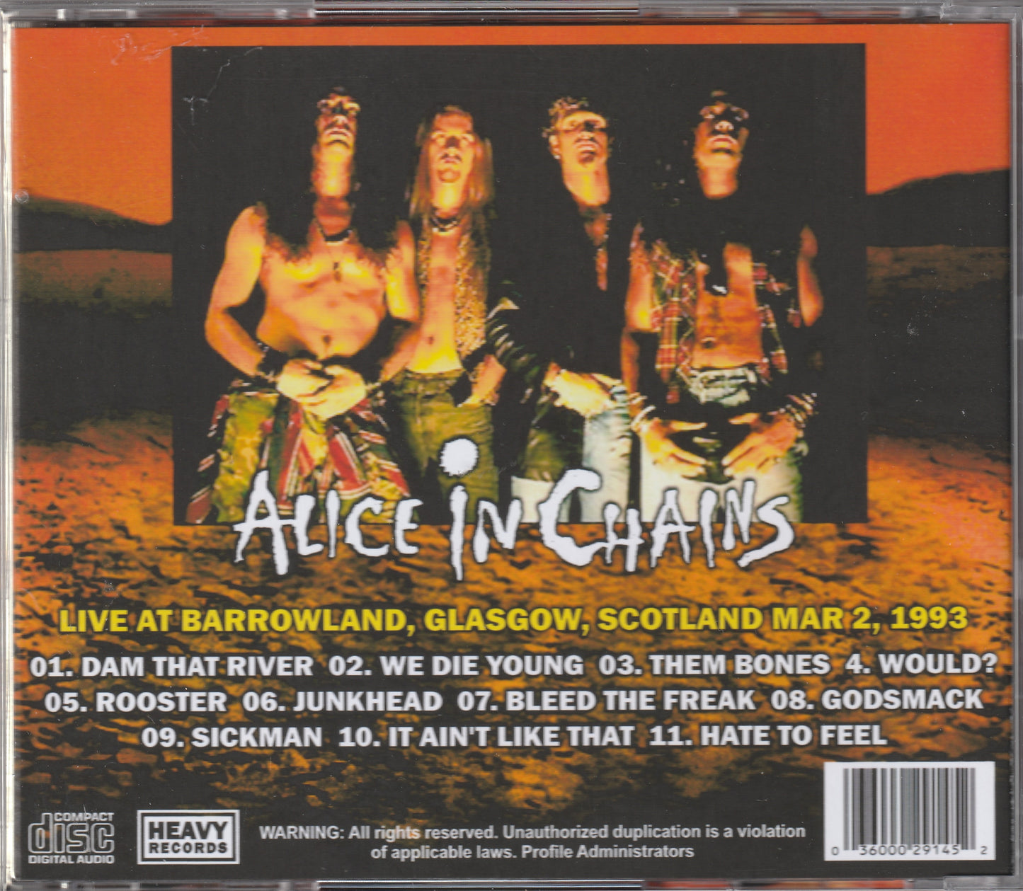 Alice In Chains - Glasgow 1993 Live CD