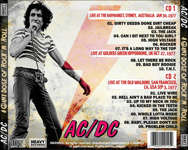 AC/DC - A Giant Dose Of Rock 'N' Roll 77 2xCD