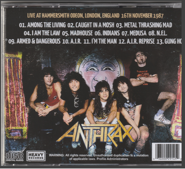 Anthrax - Among The Living In Hammersmith CD