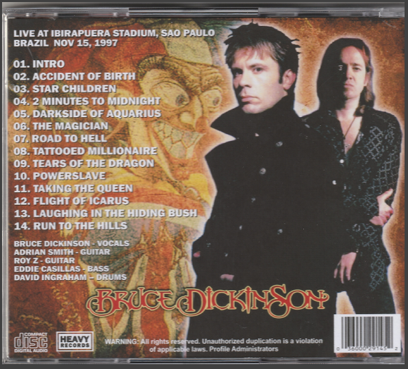 Bruce Dickinson - Accident In Brazil '97 CD