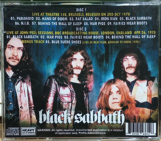 Black Sabbath - Live In Brussels + London BBC 1970 2xCD