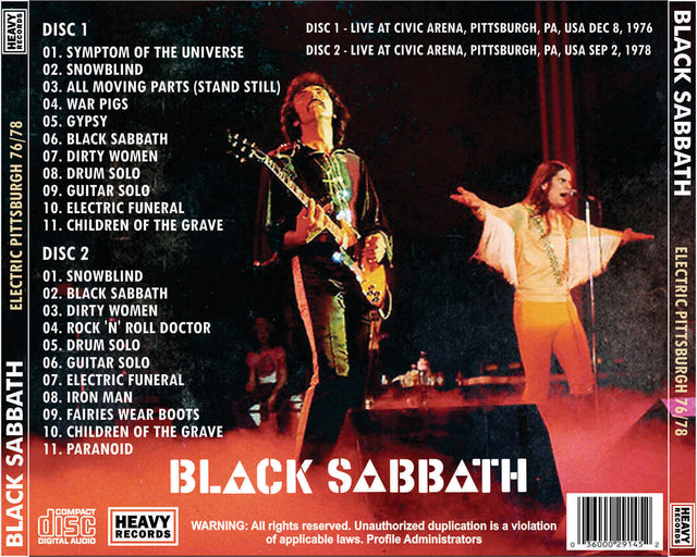 Black Sabbath - Electric Pittsburgh 76/78 2xCD