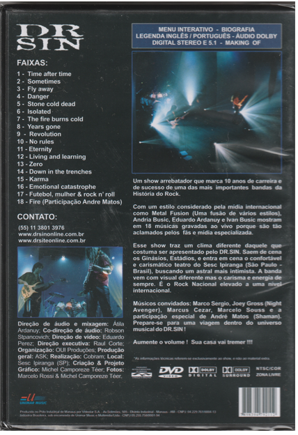 Dr. Sin - 10 Anos Ao Vivo DVD