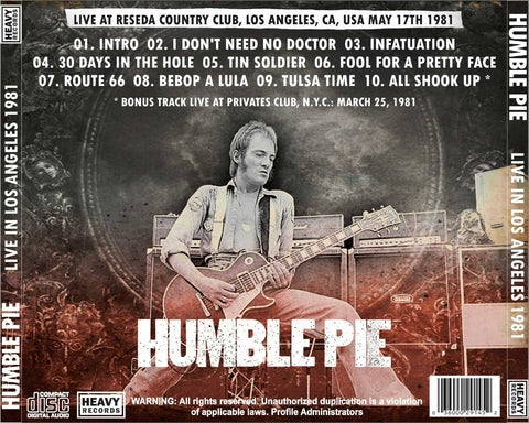 Humble Pie - Live In Los Angeles 1981 CD