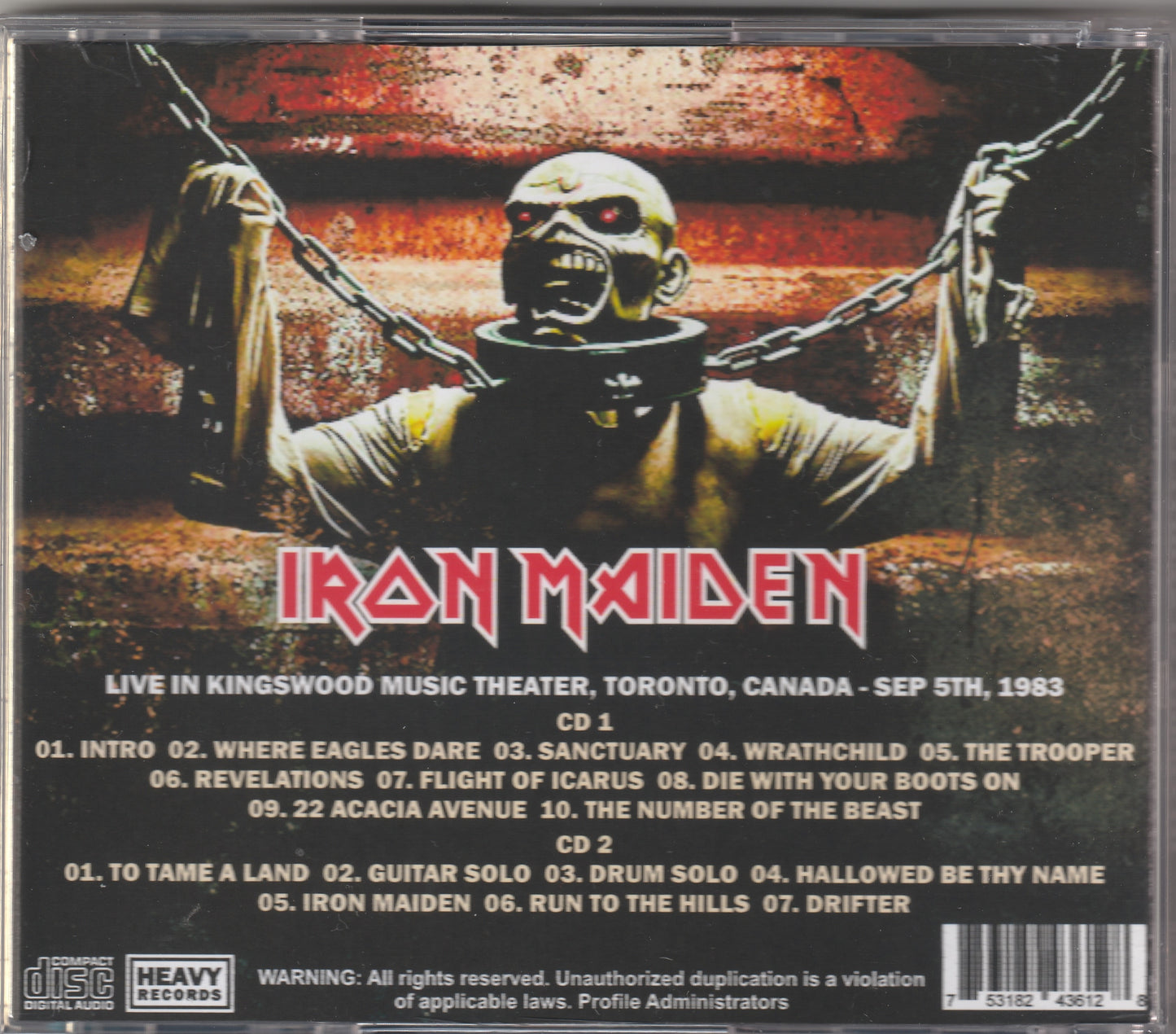 Iron Maiden - Revelations In Toronto 2xCD