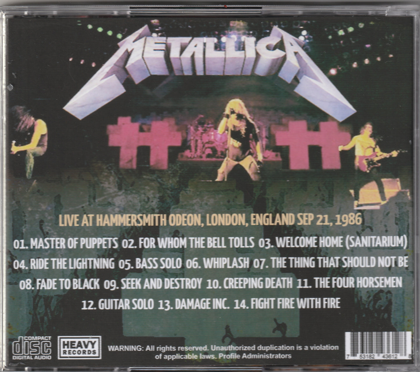 Metallica - Hammersmith Odeon 1986 CD