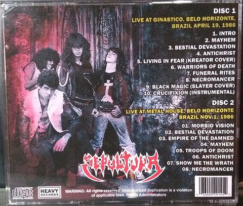 Sepultura - Bestial Visions Morbid Visions Tour Brazil 2xCD