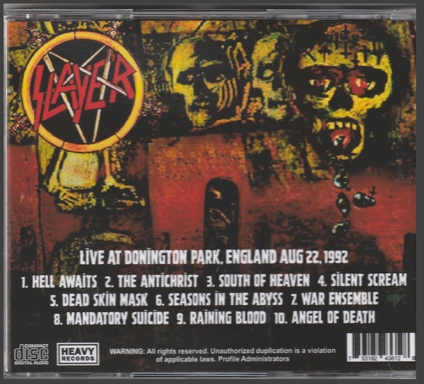 Slayer - Monsters Of Rock 1992 CD