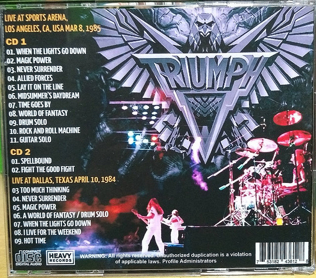 Triumph - Thunder In Los Angeles 1985 2xCD
