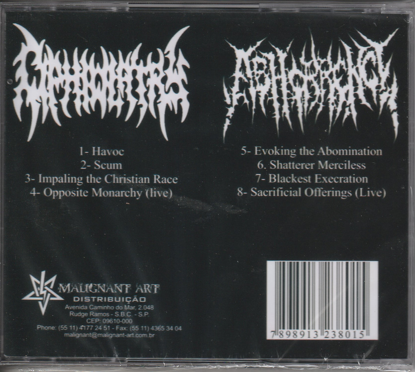 Ophiolatry / Abhorrence ‎- Impaling The Christian Race CD