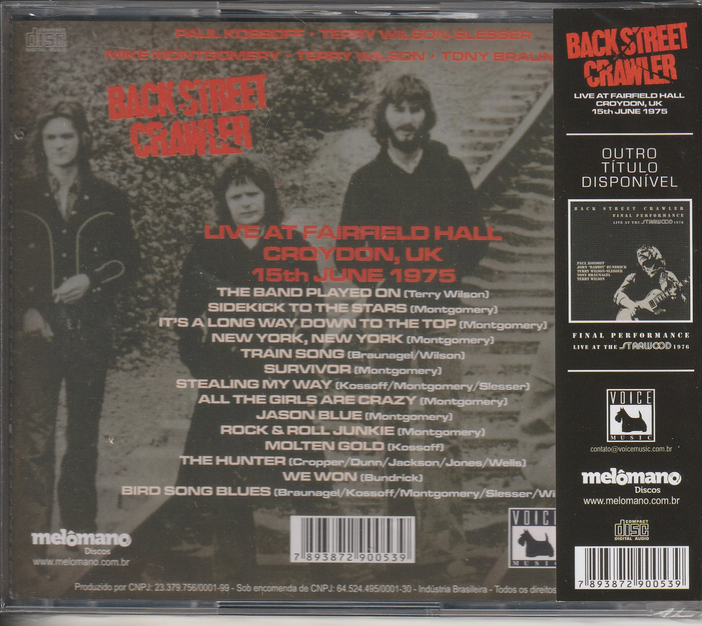 Back Street Crawley - Croydon 1975 CD (Paul Kossoff)