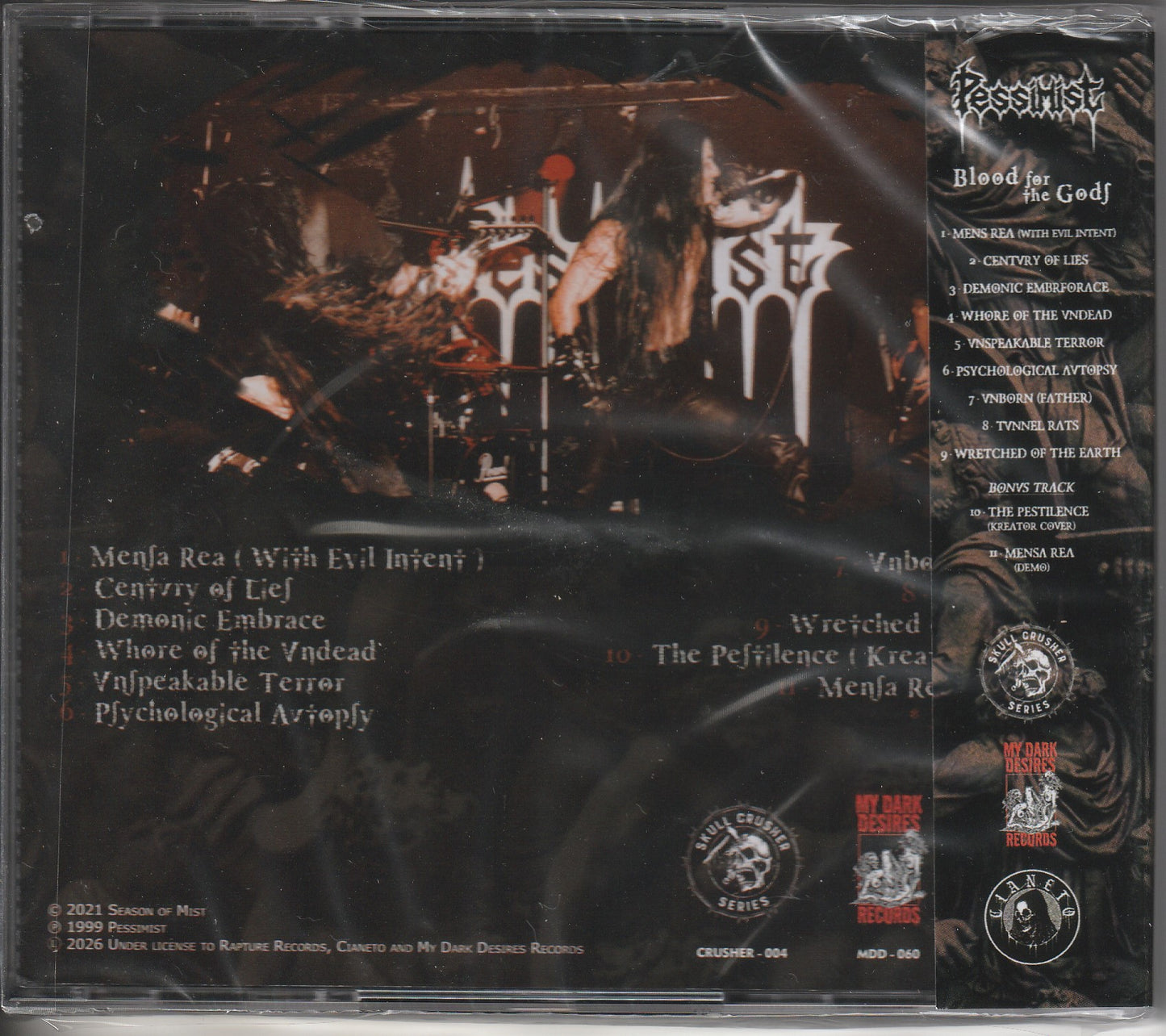 Pessimist - Blood For The Gods CD