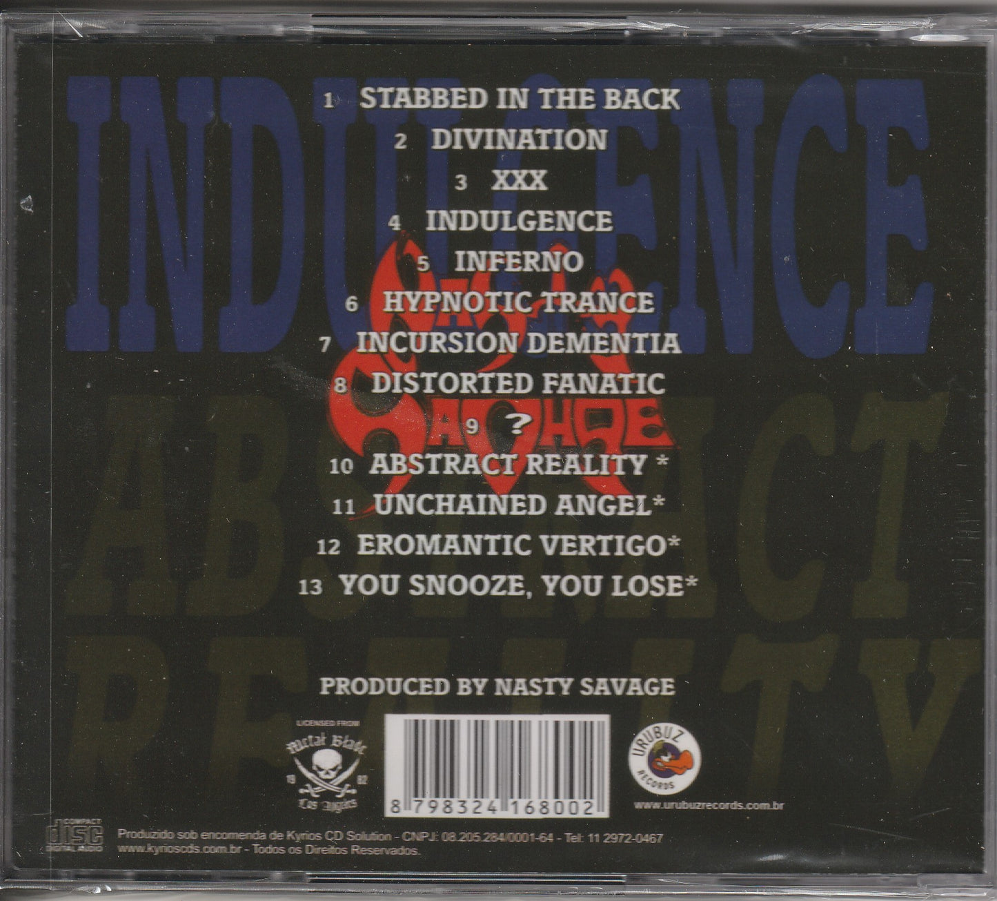 Nasty Savage - Indulgence / Abstract Reality CD