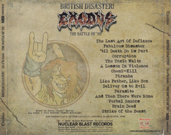 Exodus  - British Disaster! The Battle of '89 (Live At The Astoria) - CD