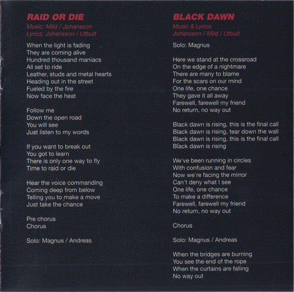 Air Raid ‎– Across The Line CD